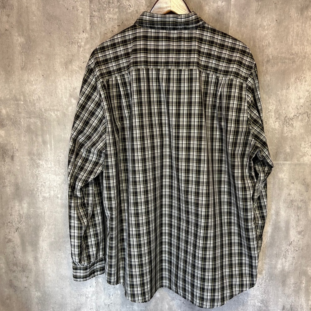 Chaps Mens XL Plaid  Button Down  Shirt  Black  Grey  Yellow  Long Sleeve Casual - Picture 5 of 9